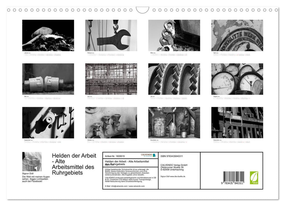 Helden der Arbeit - Alte Arbeitsmittel des Ruhrgebiets (CALVENDO Wandkalender 2025)