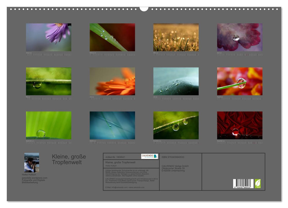 Kleine, große Tropfenwelt (CALVENDO Wandkalender 2025)