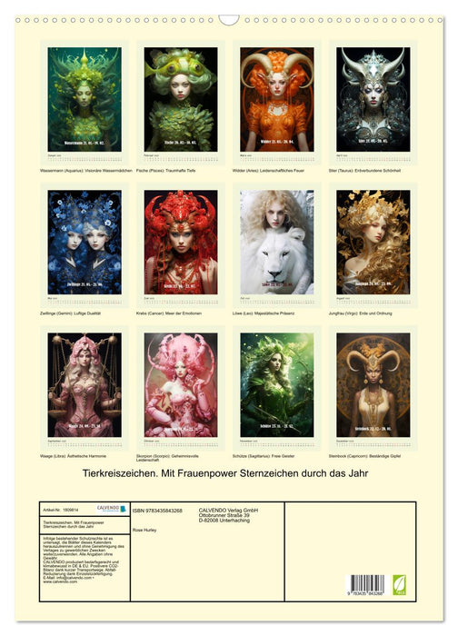 Tierkreiszeichen. Mit Frauenpower Sternzeichen durch das Jahr (CALVENDO Wandkalender 2025)