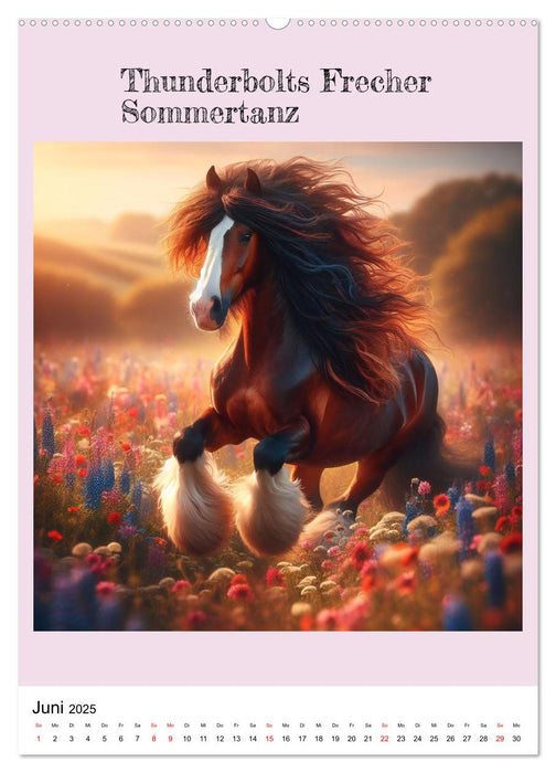 Tinker Ponys - Magische Momente, Gypsy Vanner für Mädchen (CALVENDO Wandkalender 2025)