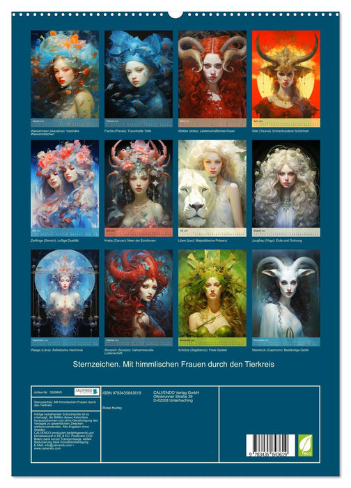 Sternzeichen. Mit himmlischen Frauen durch den Tierkreis (CALVENDO Premium Wandkalender 2025)