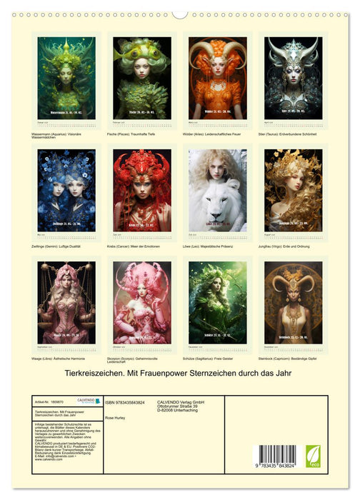 Tierkreiszeichen. Mit Frauenpower Sternzeichen durch das Jahr (CALVENDO Premium Wandkalender 2025)