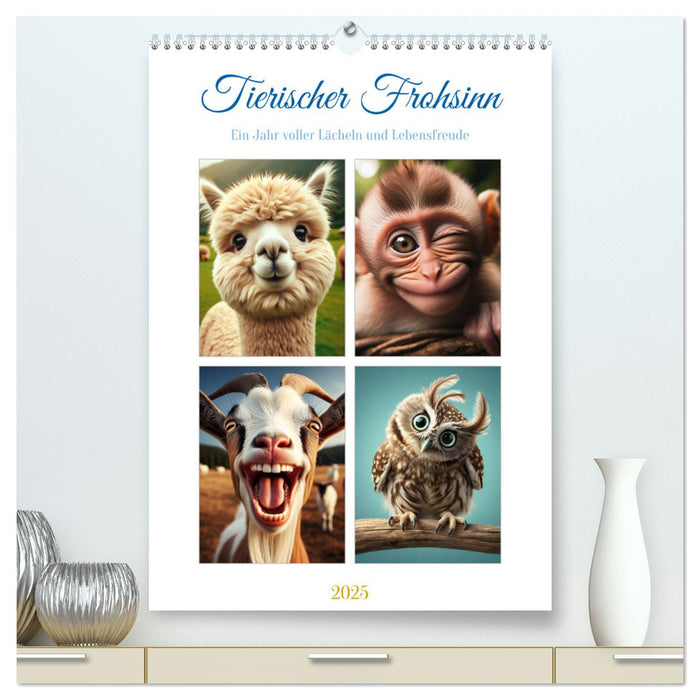 Tierischer Frohsinn - Ein Jahr voller Lächeln und Lebensfreude (CALVENDO Premium Wandkalender 2025)