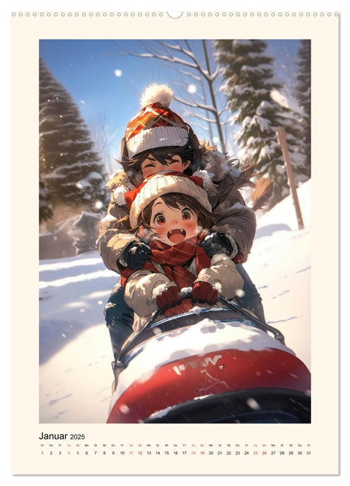 Manga Kinder - ein glückliches Jahr (CALVENDO Wandkalender 2025)