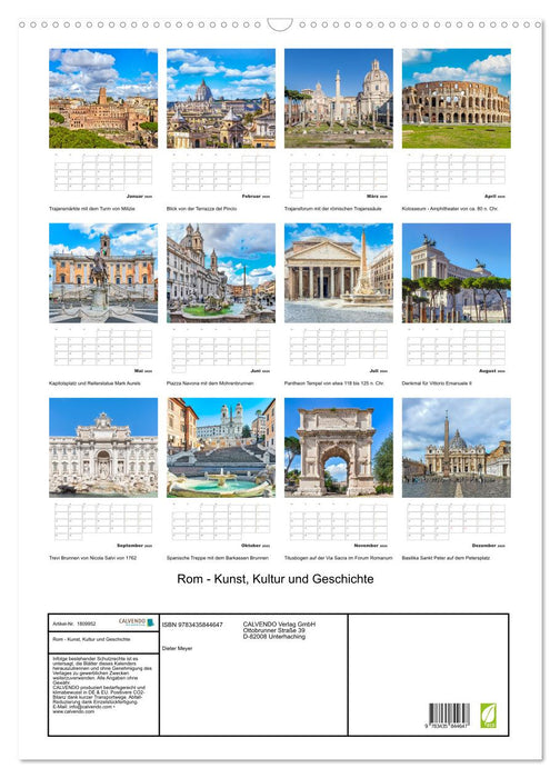 Rom - Kunst, Kultur und Geschichte (CALVENDO Wandkalender 2025)