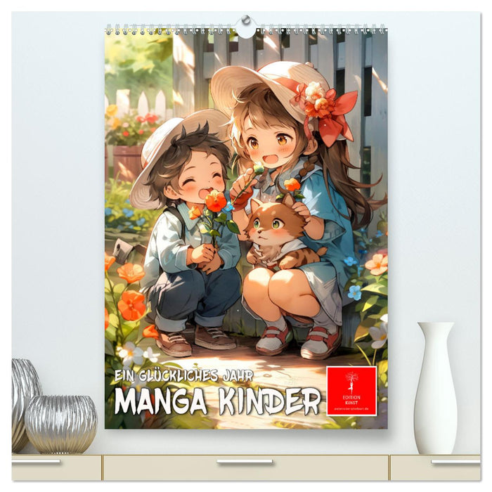 Manga Kinder - ein glückliches Jahr (CALVENDO Premium Wandkalender 2025)