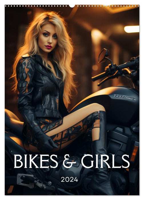 Bikes and Girls: Sexy Mädels auf heißen Mottorrädern (CALVENDO Wandkalender 2025)