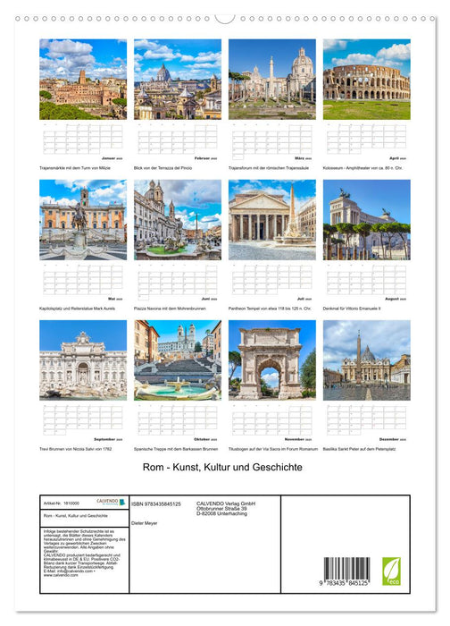 Rom - Kunst, Kultur und Geschichte (CALVENDO Premium Wandkalender 2025)