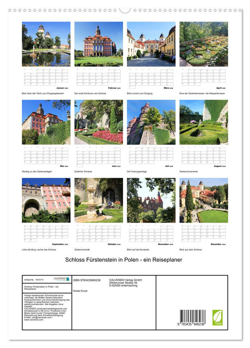 Schloss Fürstenstein in Polen - ein Reiseplaner (CALVENDO Premium Wandkalender 2025)