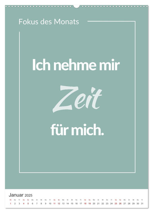 Achtsamkeitskalender: Mehr Achtsamkeit im Alltag mit dem Fokus des Monats (CALVENDO Wandkalender 2025)