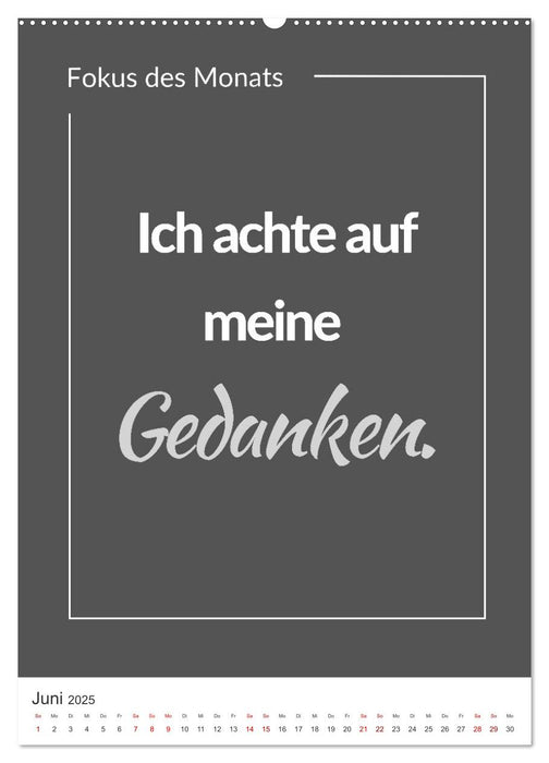 Achtsamkeitskalender 2025: Mehr Achtsamkeit mit dem Fokus des Monats (CALVENDO Wandkalender 2025)