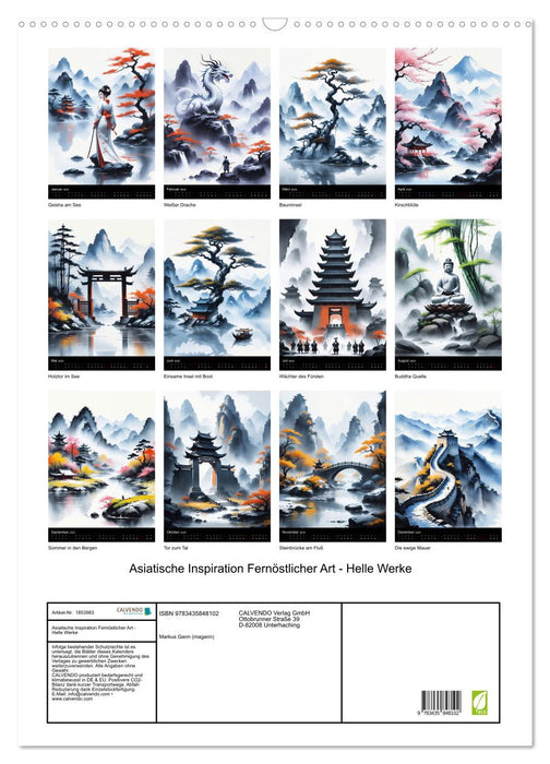 Asiatische Inspiration Fernöstlicher Art - Helle Werke (CALVENDO Wandkalender 2025)