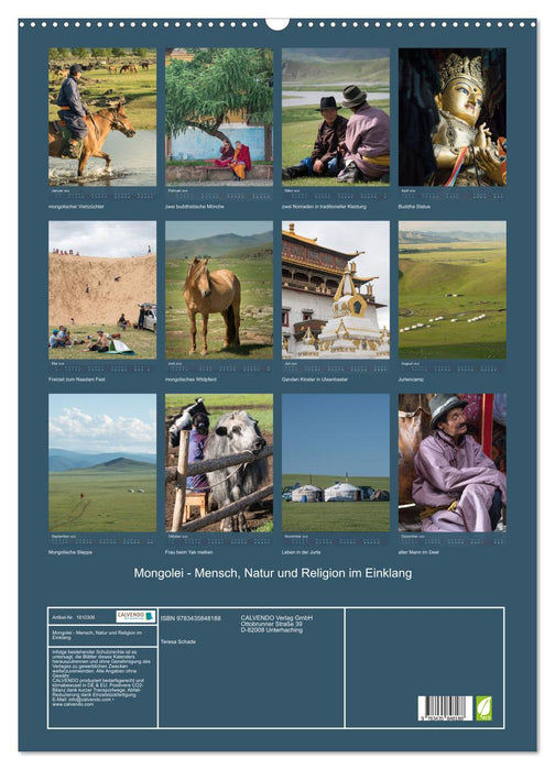 Mongolei - Mensch, Natur und Religion im Einklang (CALVENDO Wandkalender 2025)