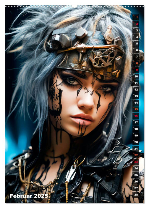 ROCKERINNEN Cyber, Goth, Punk und mehr (CALVENDO Wandkalender 2025)