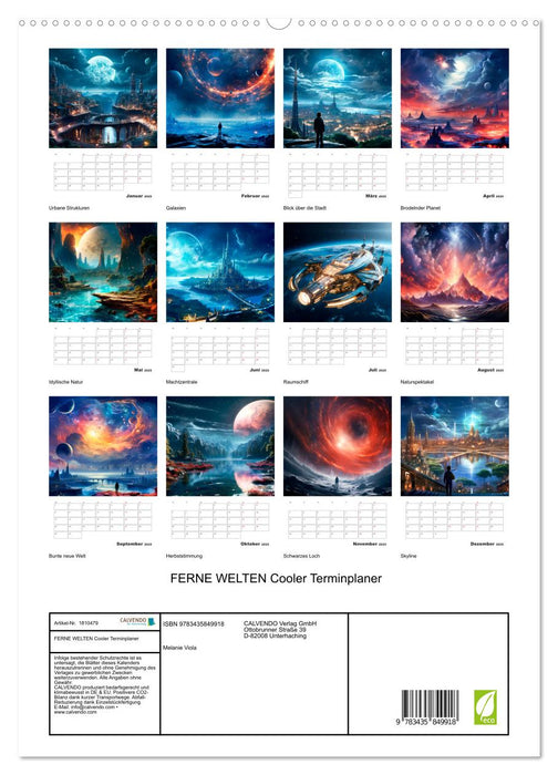 FERNE WELTEN Cooler Terminplaner (CALVENDO Premium Wandkalender 2025)