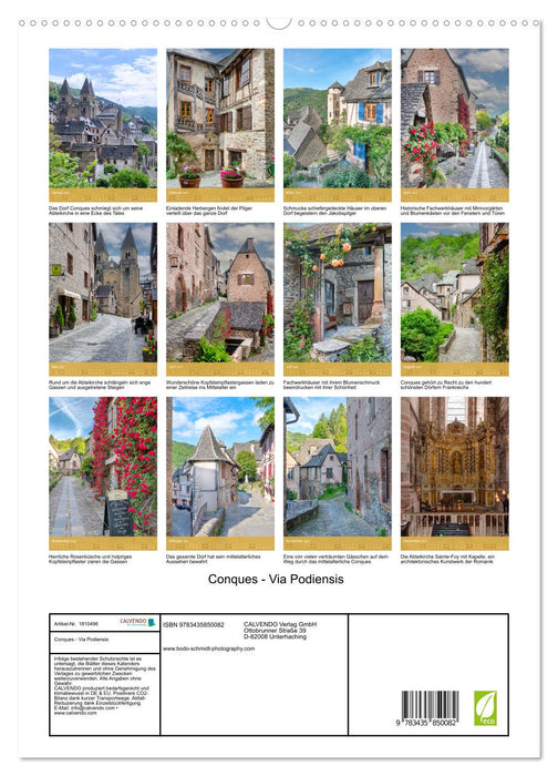 Conques - Via Podiensis (CALVENDO Premium Wandkalender 2025)