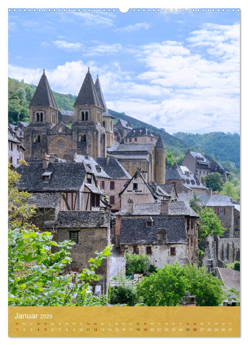 Conques - Via Podiensis (CALVENDO Premium Wandkalender 2025)