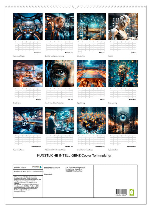 KÜNSTLICHE INTELLIGENZ Cooler Terminplaner (CALVENDO Wandkalender 2025)