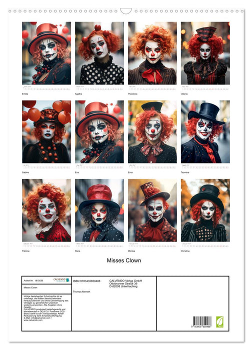 Misses Clown (CALVENDO Wandkalender 2025)