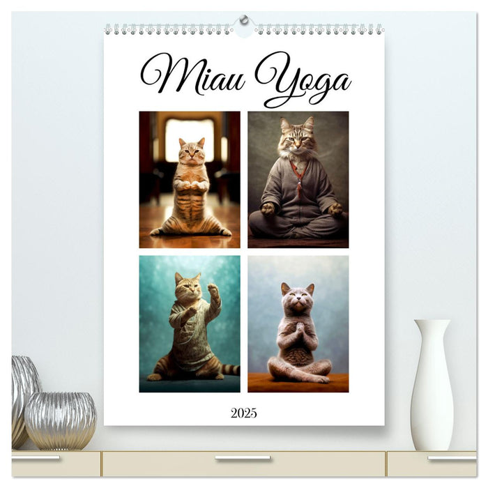 Miau Yoga (CALVENDO Premium Wandkalender 2025)