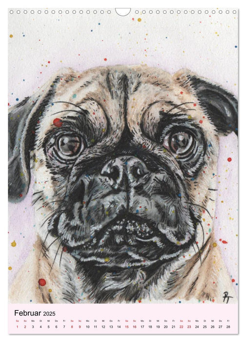 Hundeporträts - Aquarellzeichnungen von Pia Tasche (CALVENDO Wandkalender 2025)