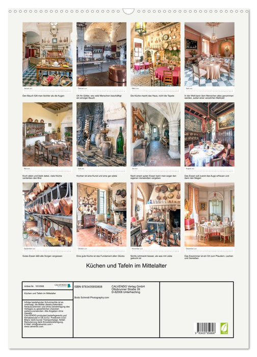 Küchen und Tafeln im Mittelalter (CALVENDO Wandkalender 2025)