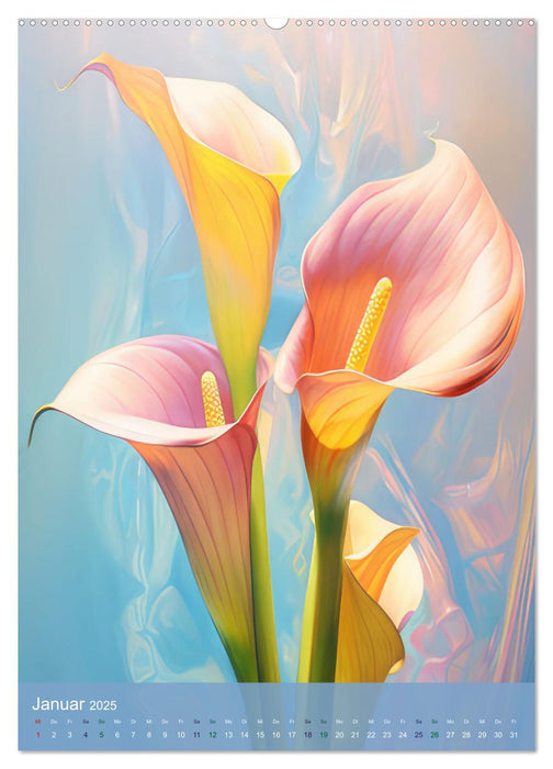 Blumen im Malstil (CALVENDO Wandkalender 2025)