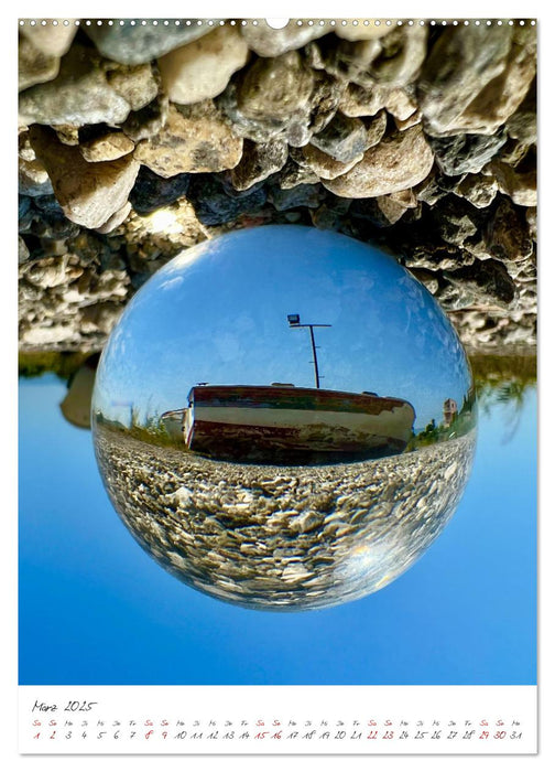 Korfu durch die Sicht einer Kristallkugel (CALVENDO Wandkalender 2025)