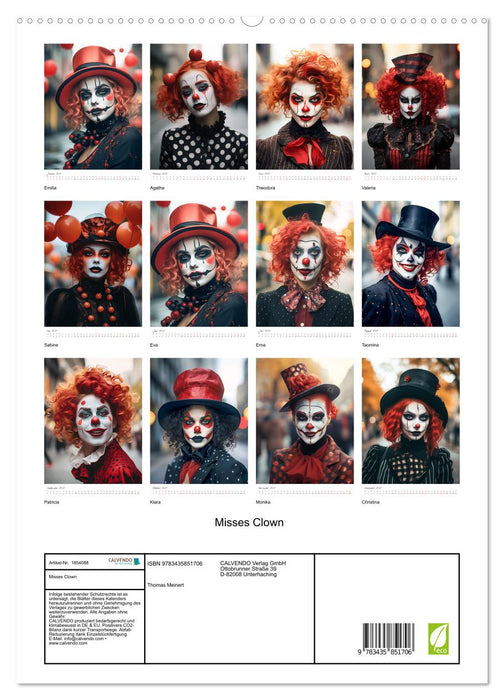 Misses Clown (CALVENDO Premium Wandkalender 2025)