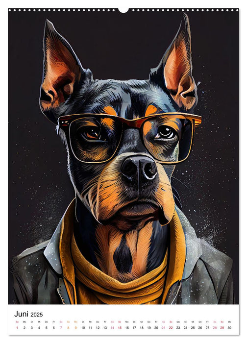 Hunde im Hipster Stil (CALVENDO Wandkalender 2025)