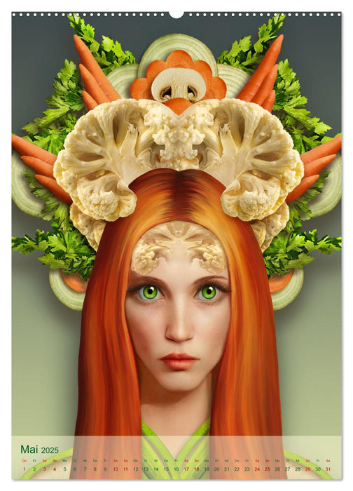 Zum Anbeissen - surreale Frauenportraits mit Obst und Gemüse (CALVENDO Wandkalender 2025)