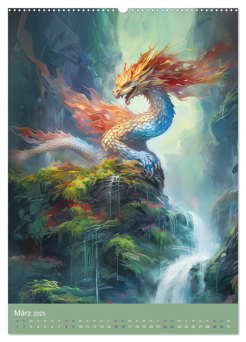 Sagenland der Drachen (CALVENDO Premium Wandkalender 2025)