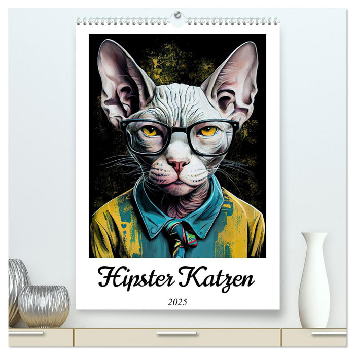 Hipster Katzen (CALVENDO Premium Wandkalender 2025)