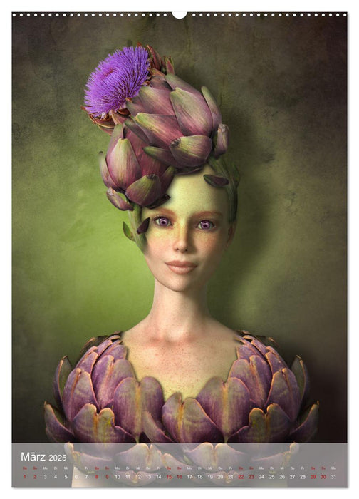 Zum Anbeissen - surreale Frauenportraits mit Obst und Gemüse (CALVENDO Premium Wandkalender 2025)