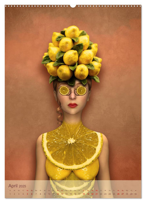 Zum Anbeissen - surreale Frauenportraits mit Obst und Gemüse (CALVENDO Premium Wandkalender 2025)