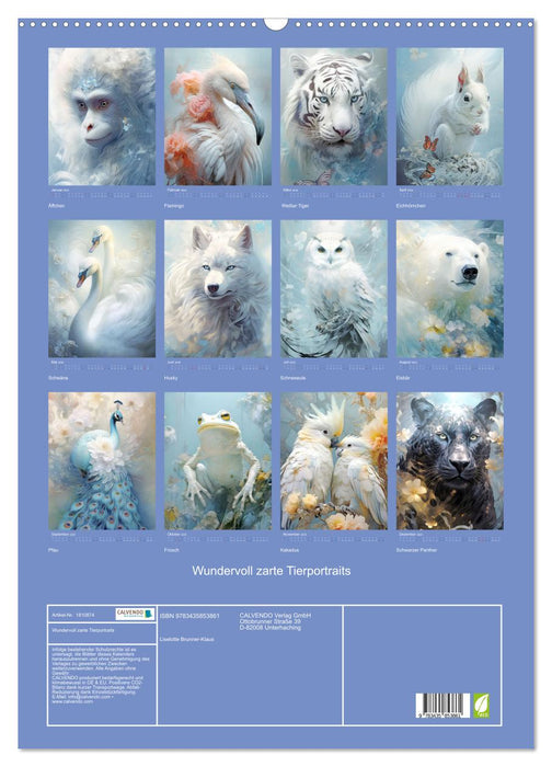 Wundervoll zarte Tierportraits (CALVENDO Wandkalender 2025)