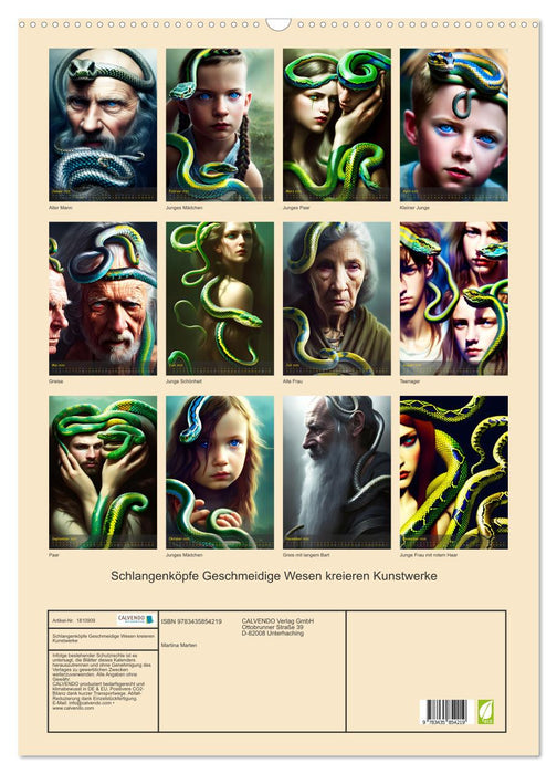 Schlangenköpfe Geschmeidige Wesen kreieren Kunstwerke (CALVENDO Wandkalender 2025)