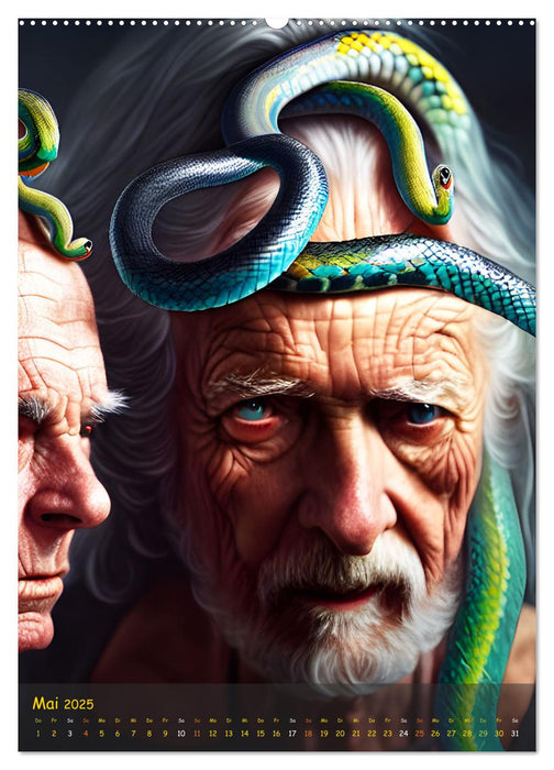 Schlangenköpfe Geschmeidige Wesen kreieren Kunstwerke (CALVENDO Wandkalender 2025)