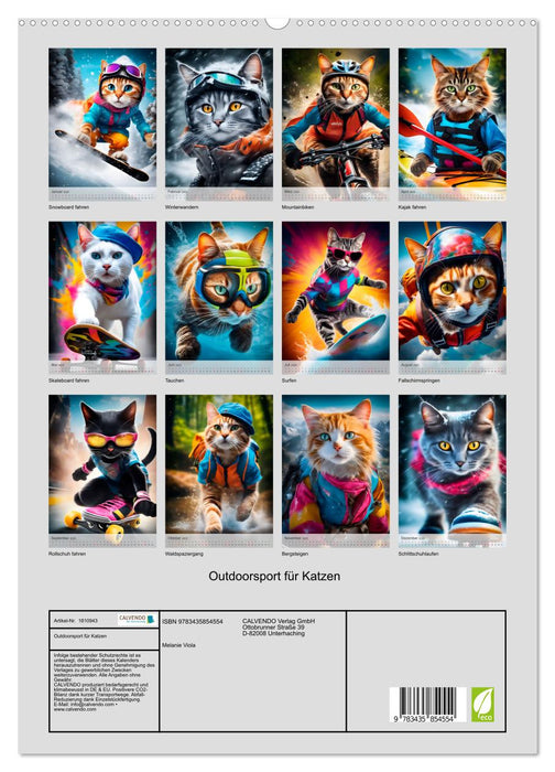 Outdoorsport für Katzen (CALVENDO Premium Wandkalender 2025)