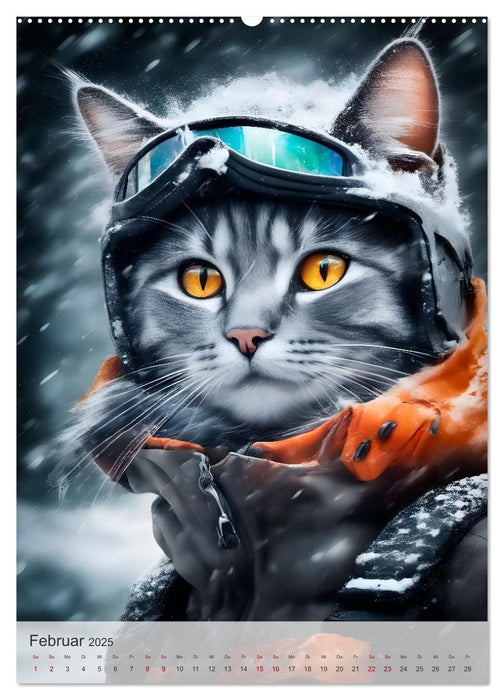 Outdoorsport für Katzen (CALVENDO Premium Wandkalender 2025)