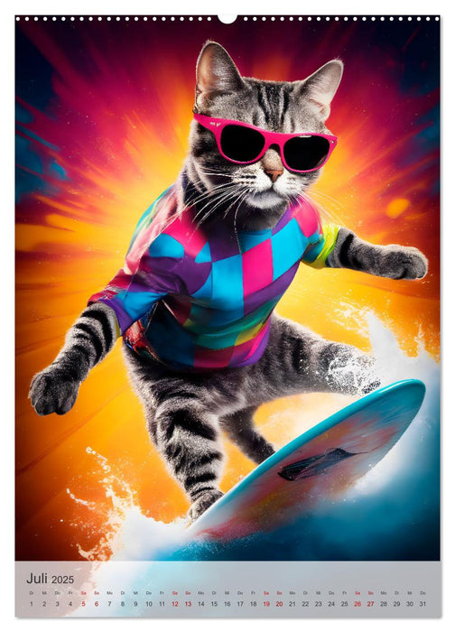 Outdoorsport für Katzen (CALVENDO Premium Wandkalender 2025)