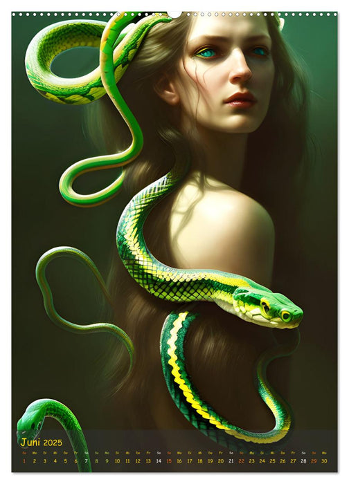 Schlangenköpfe Geschmeidige Wesen kreieren Kunstwerke (CALVENDO Premium Wandkalender 2025)