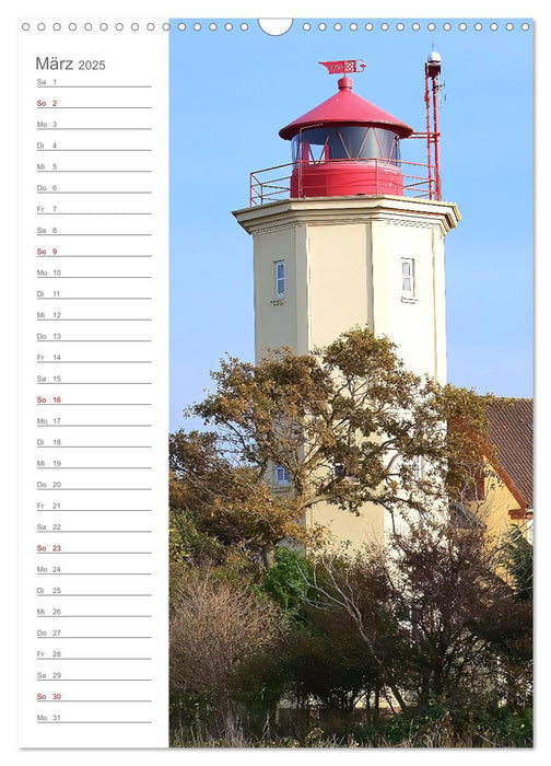 Leuchtender Geburtstagskalender - Leuchttürme an Ost-und Nordsee (CALVENDO Wandkalender 2025)