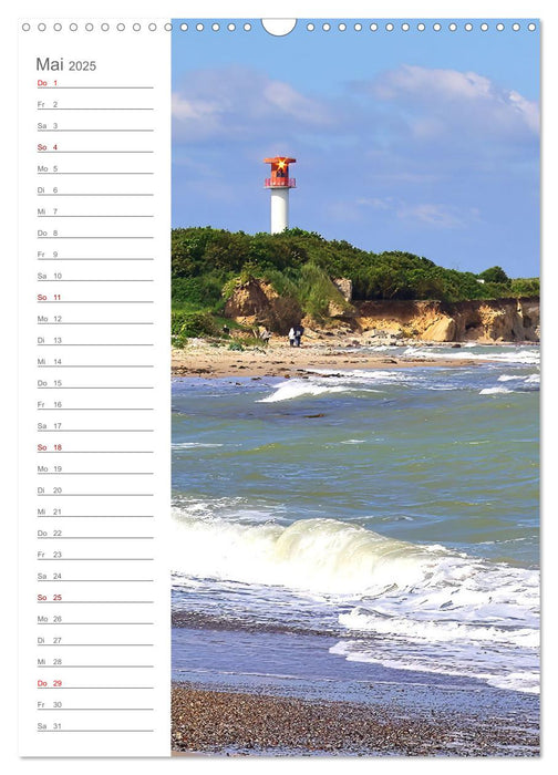 Leuchtender Geburtstagskalender - Leuchttürme an Ost-und Nordsee (CALVENDO Wandkalender 2025)