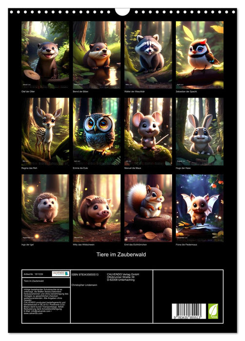 Tiere im Zauberwald (CALVENDO Wandkalender 2025)