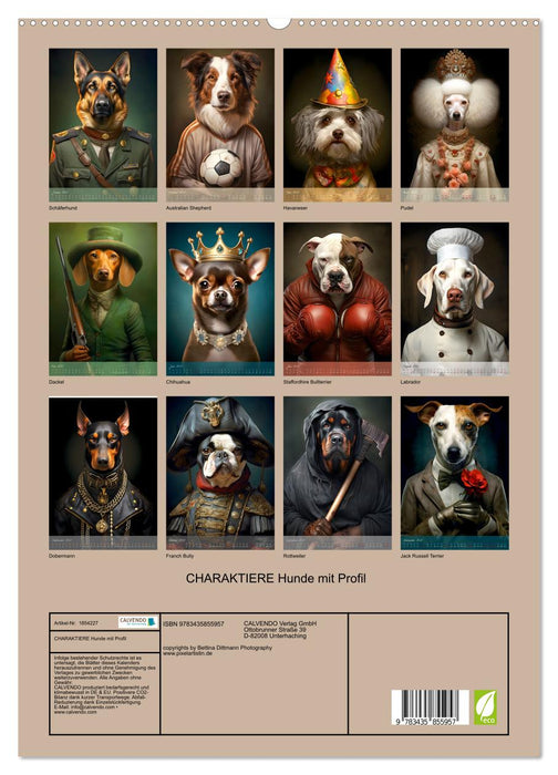 CHARAKTIERE Hunde mit Profil (CALVENDO Premium Wandkalender 2025)