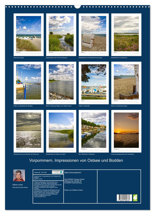 Vorpommern, Impressionen von Ostsee und Bodden (CALVENDO Wandkalender 2025)