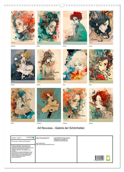 Art Nouveau - Galerie der Schönheiten (CALVENDO Wandkalender 2025)