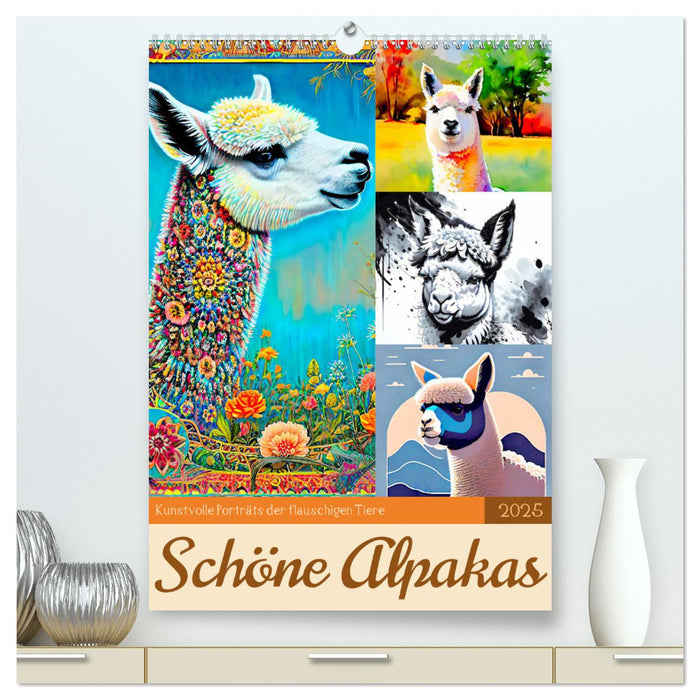 Schöne Alpakas (CALVENDO Premium Wandkalender 2025)