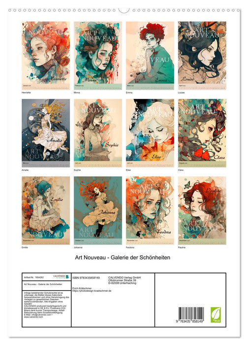 Art Nouveau - Galerie der Schönheiten (CALVENDO Premium Wandkalender 2025)